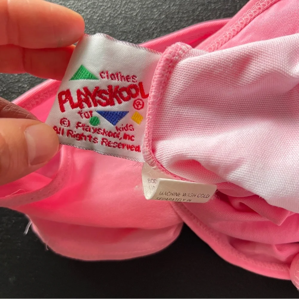 Vintage Playskool Vacation Neon Pink One Piece Swimsuit Size 5/6 - Picture 6 of 9